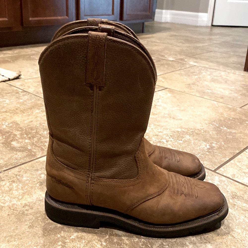 Mens Cabelas Pinedale square toe western work boot